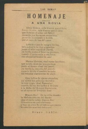 Homenaje : A una novia