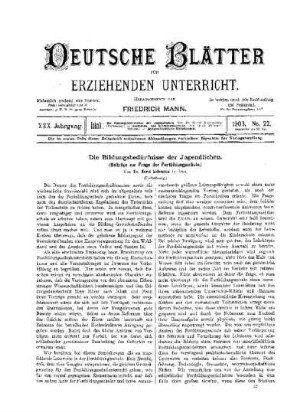 Die Bildungsbedürfnisse der Jugendlichen : (Fortsetzung)