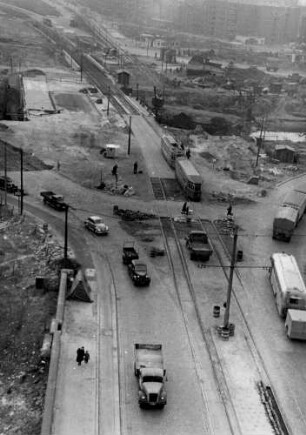 Hamburg. Veddel. Ausbau vor der Elbbrücke