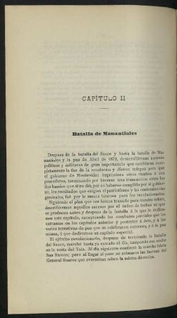 Capítulo II - Batalla de Manantiales