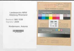 Entnazifizierung Antonia Kindermann , geb. 05.08.1893 (Gastwirtin)