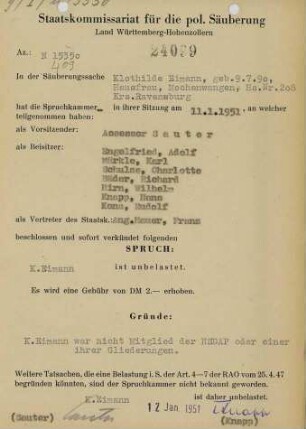 Eimann, Klothilde