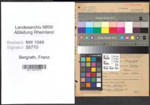 Entnazifizierung Franz Bergrath , geb. 01.12.1908 (Fahrlehrer)