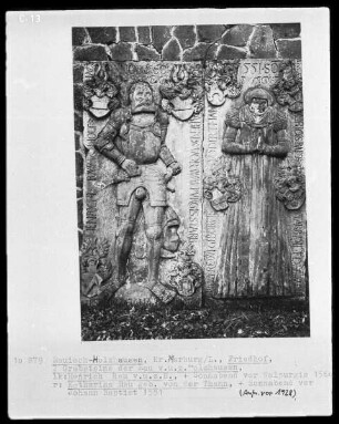 Grabstein für Henrich Rau von und zu Holzhausen (gestorben am Sonnabend vor Walpurgis 1560)