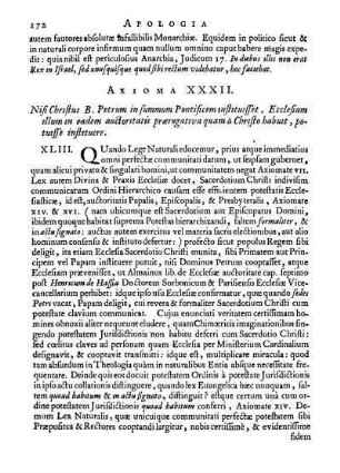 Axioma XXXII. Nisi Christus B. Petrum in summum Pontificem instituisset, [...]