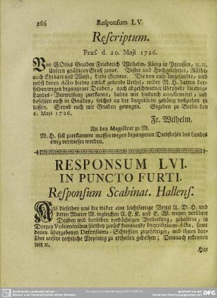 Responsum LVI. In Puncto Furti