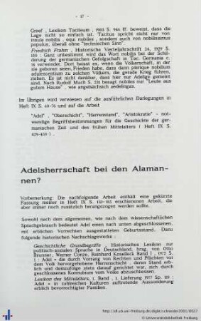 "Adelsherrschaft" bei den Alamannen?