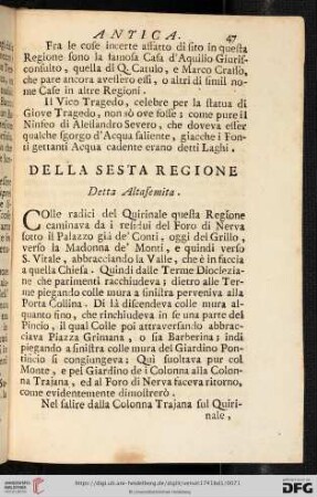 Della sesta regione