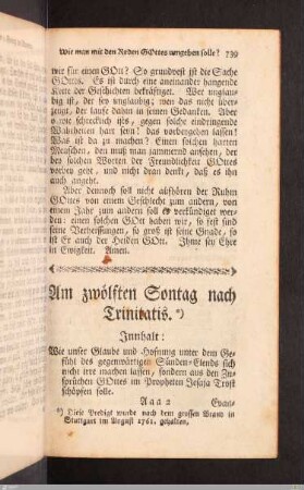 Am zwölften Sontag nach Trinitatis.