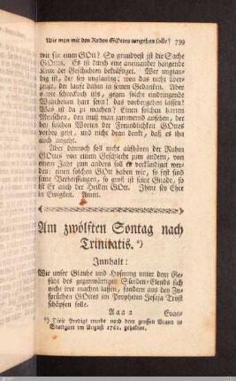 Am zwölften Sontag nach Trinitatis.