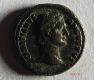Römische Münze, Nominal Denar, Prägeherr Domitian, Prägeort nicht bestimmbar, Fälschung