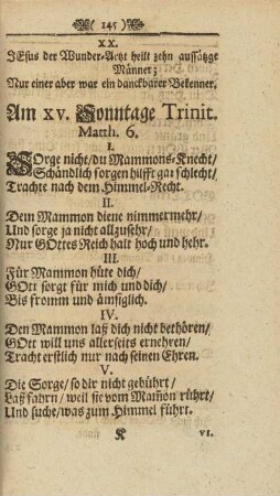 Am XV. Sonntage Trinit. Matth. 6.