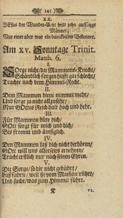 Am XV. Sonntage Trinit. Matth. 6.