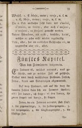 Fünftes Kapitel. Von den Zeitwörtern insgemein.