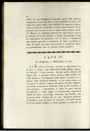 Capo IV. Di Diofanto, e dell' analisi di lui.