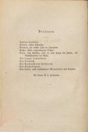 Nathan der Weise : e. dramat. Gedicht in 5 Aufz.