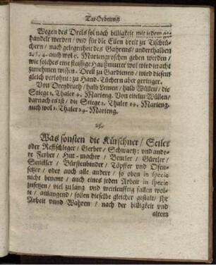 25. Was sonsten die Kürschner/ Seiler oder Reffschleger [...]