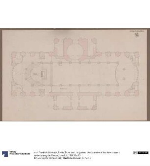 Berlin. Dom am Lustgarten. Umbauentwurf des Innenraums. Veränderung der Kanzel