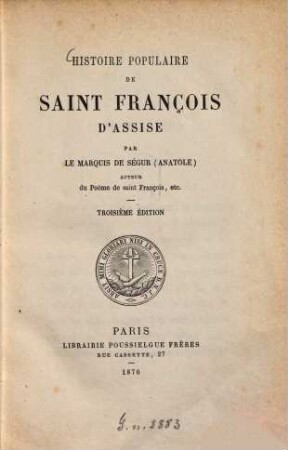 Histoire populaire de Saint François d'Assise