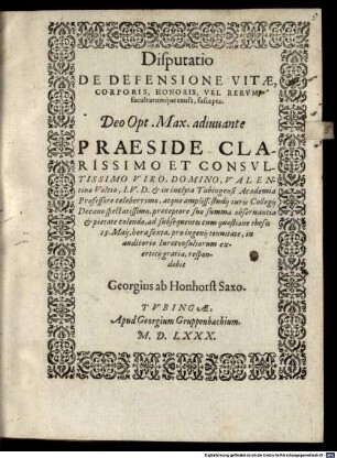De defensione vitae, corporis, honoris, vel rerum facultatumque causa suscepta