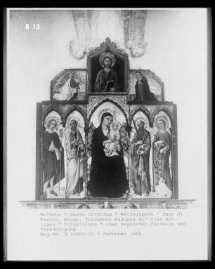 Thronende Madonna flankiert von Heiligen