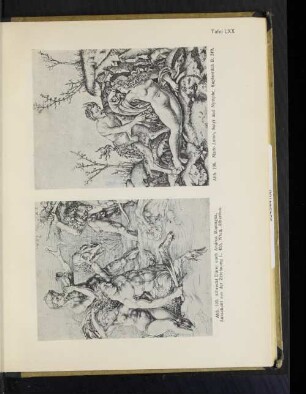 Tafel LXX Abb. 106. Mark-Anton, Satyr und Nymphe, Kupferstich B. 319.