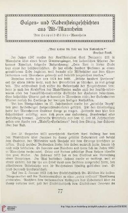 6: Galgen- und Rabensteingeschichten aus Alt-Mannheim