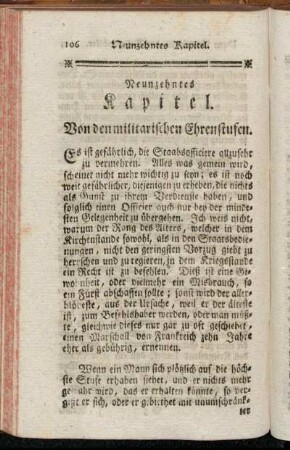 Neunzehntes Kapitel. Von den militarischen Ehrenstufen.
