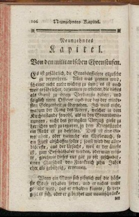 Neunzehntes Kapitel. Von den militarischen Ehrenstufen.