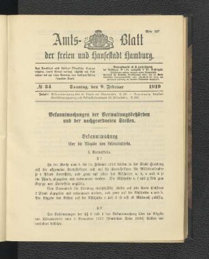No.34, Sonntag, den 9. Februar 1919