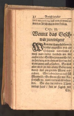 Cap. 11. Womit das Geschwär zu reinigen?