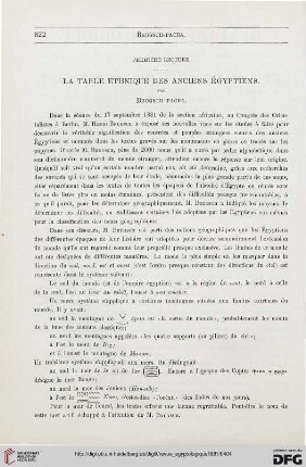 La table ethnique des anciens Égyptiens