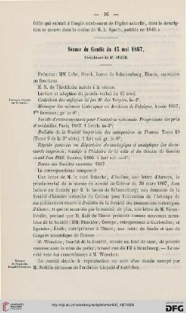 Séance du Comité du 13 mai 1867