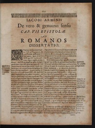[...] De vero & genuino sensu Cap. VII. Epistolae Ad Romanos Dissertatio.