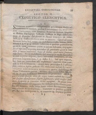 Sectio II. Exegetico-Elenchtica
