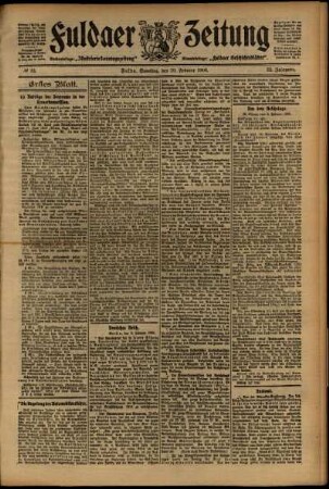 Erste Ausgabe vom Samstag, den 10. Februar 1906.