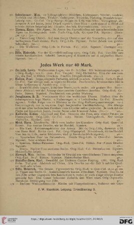Jedes Werk nur 40 Mark (Nr. 366 - 380)