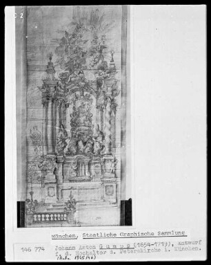 Entwurf für den Hochaltar der Münchner Peterskirche