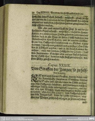 Caput XXXIX. Von Straffen der Jenigen, so zu helffen seumig