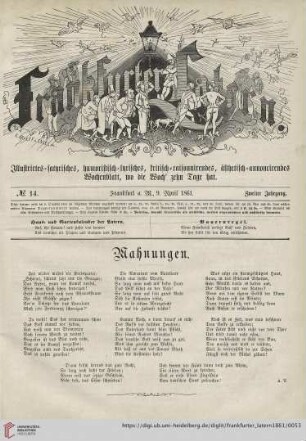 No. 14, Frankfurt a. M., 9. April 1861, Zweiter Jahrgang