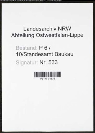 Heiratsregister Standesamt Herne-Baukau (II)