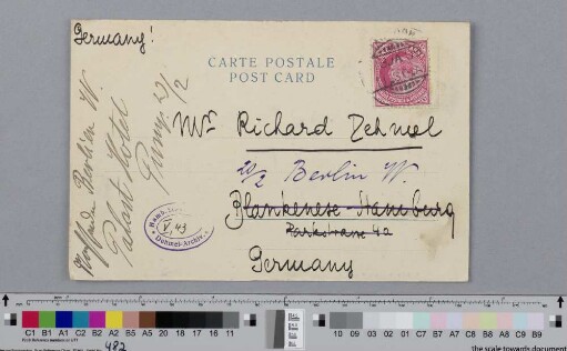 Postkarte an Richard Dehmel