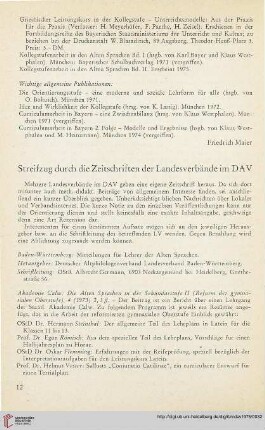 18: Streifzug durch die Zeitschriften der Landesverbände im DAV