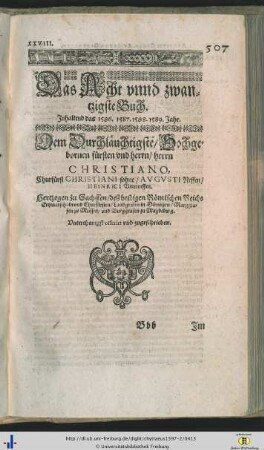 Das Acht und zwantzigste Buch.