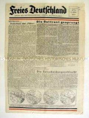 Wochenzeitung des NKFD "Freies Deutschland" überwiegend zum Kriegsverlauf an der Ostfront