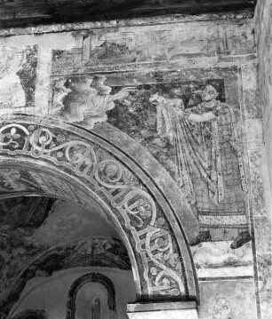 Abels Opfer : Abels Opfer. Fresko (um 1160-1165). Pürgg-Trautenfels, Sankt Johannes Kapelle