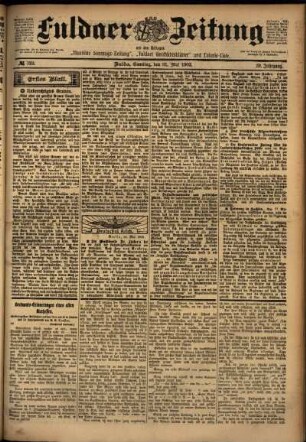 Erste Ausgabe vom Samstag, den 31. Mai 1902.