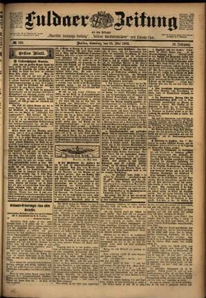 Erste Ausgabe vom Samstag, den 31. Mai 1902.