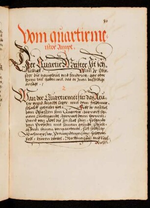 Vom Amt des Quartiermeisters