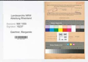 Entnazifizierung Margarete Gaertner, geb. 31.05.1900 (Postsekretaerin)